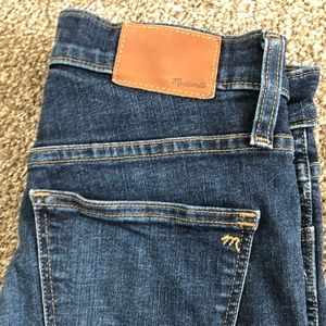 Madewell 10 inch high rise jeans.